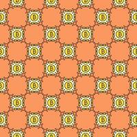 Bitcoin inside Blockchain Decentralized Cryptocurrency colored seamless pattern vector