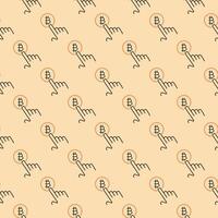 Bitcoin sign and Human Hand Blockchain Technology Tapping colored seamless pattern vector