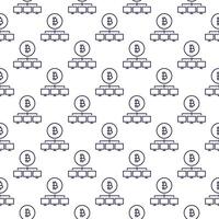 Bitcoin sign with Computers Decentralized Cryptocurrency thin line seamless pattern vector