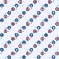 Bitcoin exchange sign Crypto P2P colored seamless pattern vector