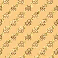 Cryptocurrency Coins Money and investing seamless pattern in outline style vector