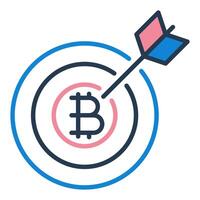 Bitcoin Target Cryptocurrency colored icon or design element vector