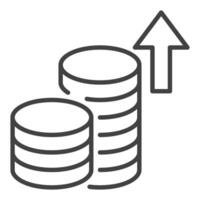 Cryptocurrency Coins Money and investing icon or symbol in outline style vector