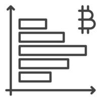 Bitcoin Graph Crypto Trading linear icon or symbol vector