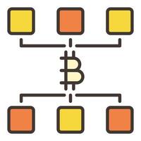 Decentralized Cryptocurrency Bitcoin Crypto colored icon or symbol vector