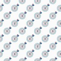 Bitcoin Target Cryptocurrency colored seamless pattern vector