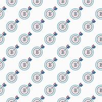 Bitcoin Target Cryptocurrency colored seamless pattern vector