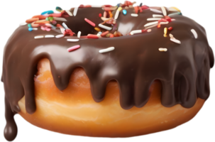 Indulge in the irresistible charm of a donut, featuring a lustrous topping that promises a delightful, decadent experience. AI-Generated. png