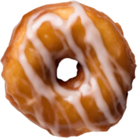 complacer en el irresistible encanto de un rosquilla, presentando un lustroso Adición ese promesas un encantador, decadente experiencia. ai-generado. png