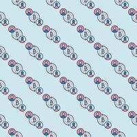 Cryptocurrency Exchange Bitcoin Crypto colored seamless pattern vector
