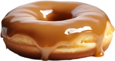 Indulge in the irresistible charm of a donut, featuring a lustrous topping that promises a delightful, decadent experience. AI-Generated. png