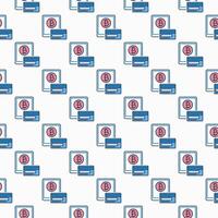 Tablet and Credit Card - Bitcoin Exchange Cryptocurrency colored seamless pattern vector