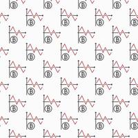 Bitcoin Trading Graph Cryptocurrency seamless pattern in outline style vector