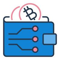 Bitcoin Wallet Decentralized Cryptocurrency colored icon or design element vector