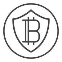 Shield with Bitcoin Cryptocurrency Protection linear icon or symbol vector