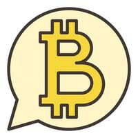 Bitcoin sign in Speech Bubble Cryptocurrency colored icon or sign vector