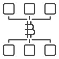 Bitcoin Decentralized Cryptocurrency Crypto icon or sign in thin line style vector