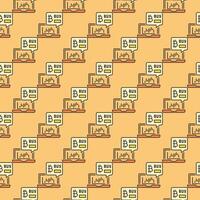 Laptop Crypro Trading Bitcoin Cryptocurrency Trading colored seamless pattern vector