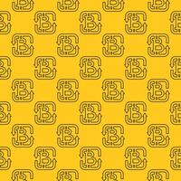 Bitcoin Sign Decentralized Cryptocurrency thin line seamless pattern vector