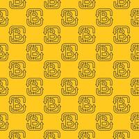 Bitcoin Sign Decentralized Cryptocurrency thin line seamless pattern vector