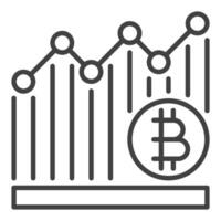 Bitcoin Cryptocurrency Graph Crypto Trading linear icon or symbol vector