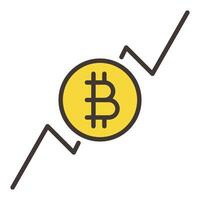 Bitcoin Rising Graph Blockchain Technology colored icon or logo element vector