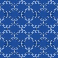Bitcoin Decentralized Cryptocurrency Crypto seamless pattern in thin line style vector