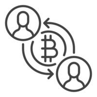 Cryptocurrency Payment Bitcoin Crypto thin line icon or symbol vector