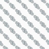 Cryptocurrency Payment Bitcoin Crypto thin line seamless pattern vector