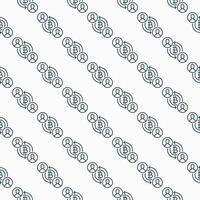 Cryptocurrency Payment Bitcoin Crypto thin line seamless pattern vector