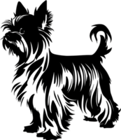 A stencil clipart featuring the silhouette of a cute dog. Dog clipart in minimalist style. AI-Generated. png