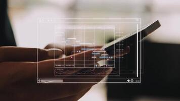 Project manager working with Gantt chart schedule to plan tasks and deliverables. Scheduling activities with a planning software, Corporate strategy for finance, operations, sales, marketing. video