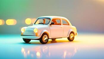 foto de mini coche juguete con brillante luz,