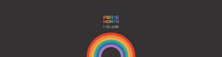 LGBTQ pride month banner template with rainbow. Gay parade celebration. vector