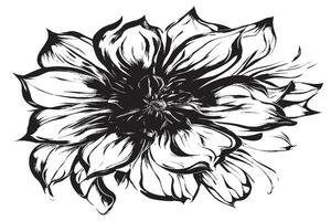 black silhouette texture of a flower on white background vector