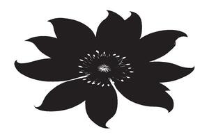 black silhouette texture of a flower on white background vector
