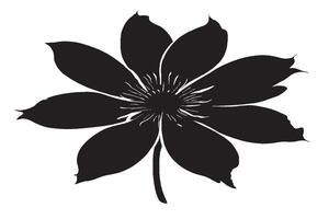 black silhouette texture of a flower on white background vector