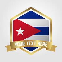 dorado lujo Cuba etiqueta ilustración vector