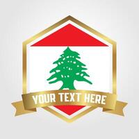 dorado lujo Líbano etiqueta ilustración vector
