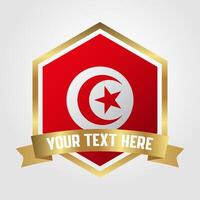dorado lujo Túnez etiqueta ilustración vector