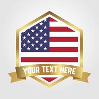 Golden Luxury USA Label Illustration vector