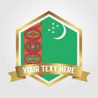 dorado lujo Turkmenistán etiqueta ilustración vector
