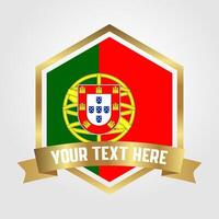 dorado lujo Portugal etiqueta ilustración vector