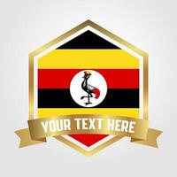 dorado lujo Uganda etiqueta ilustración vector