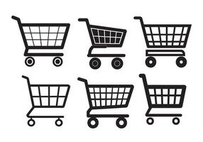 Abstract Shopping Cart Icons Pack Design Template vector