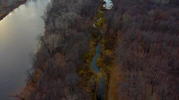 Autumn Tapestry Aerial Views of Russia Nature Drone Footage Over Volga River, Forest, and Mountains. Russia, Samara region video