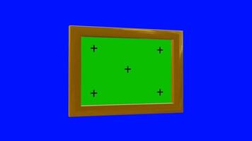 Gold color 3d frame animation on blue background. 3d rendering video