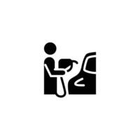 crew filling gas solid icon design good for website and mobile app vector