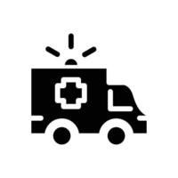 ambulance solid black icon design good for website and mobile app vector