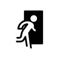 emergency door solid black icon design good for website and mobile app vector